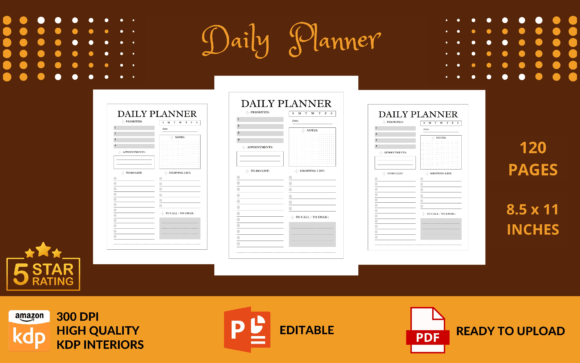 120 Daily Planner KDP Interior