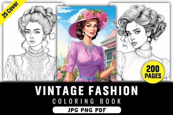 200 Vintage Fashion Coloring Pages Kdp: A Nostalgic Journey for Adults