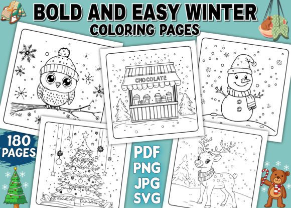 Bold and Easy Winter Coloring Pages