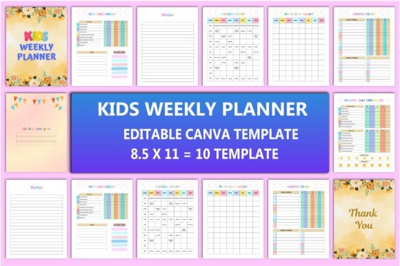 Editable Kids Weekly Planner Interior