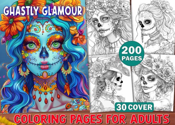 Ghastly Glamour Coloring Book for Adults