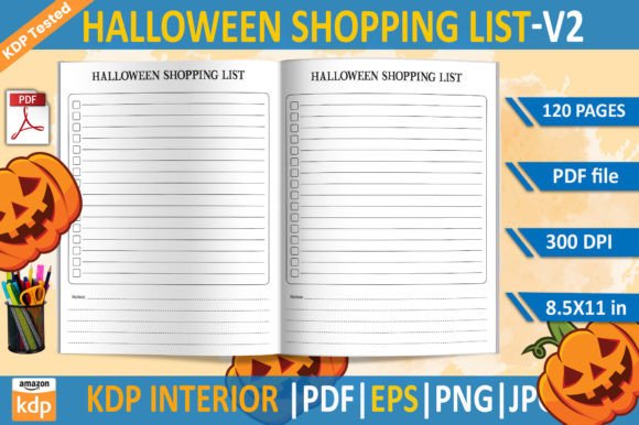 Halloween Shopping List KDP Template