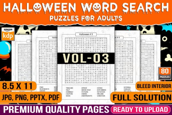 Halloween Word Search for Adults Vol-03