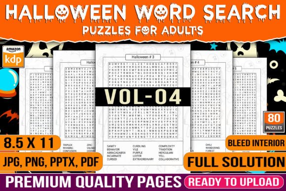Halloween Word Search for Adults Vol-04