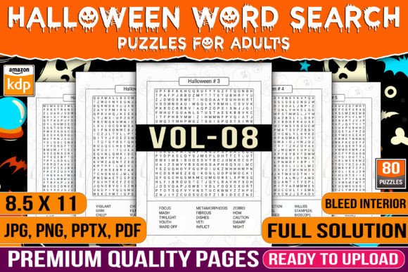 Halloween Word Search for Adults Vol-08